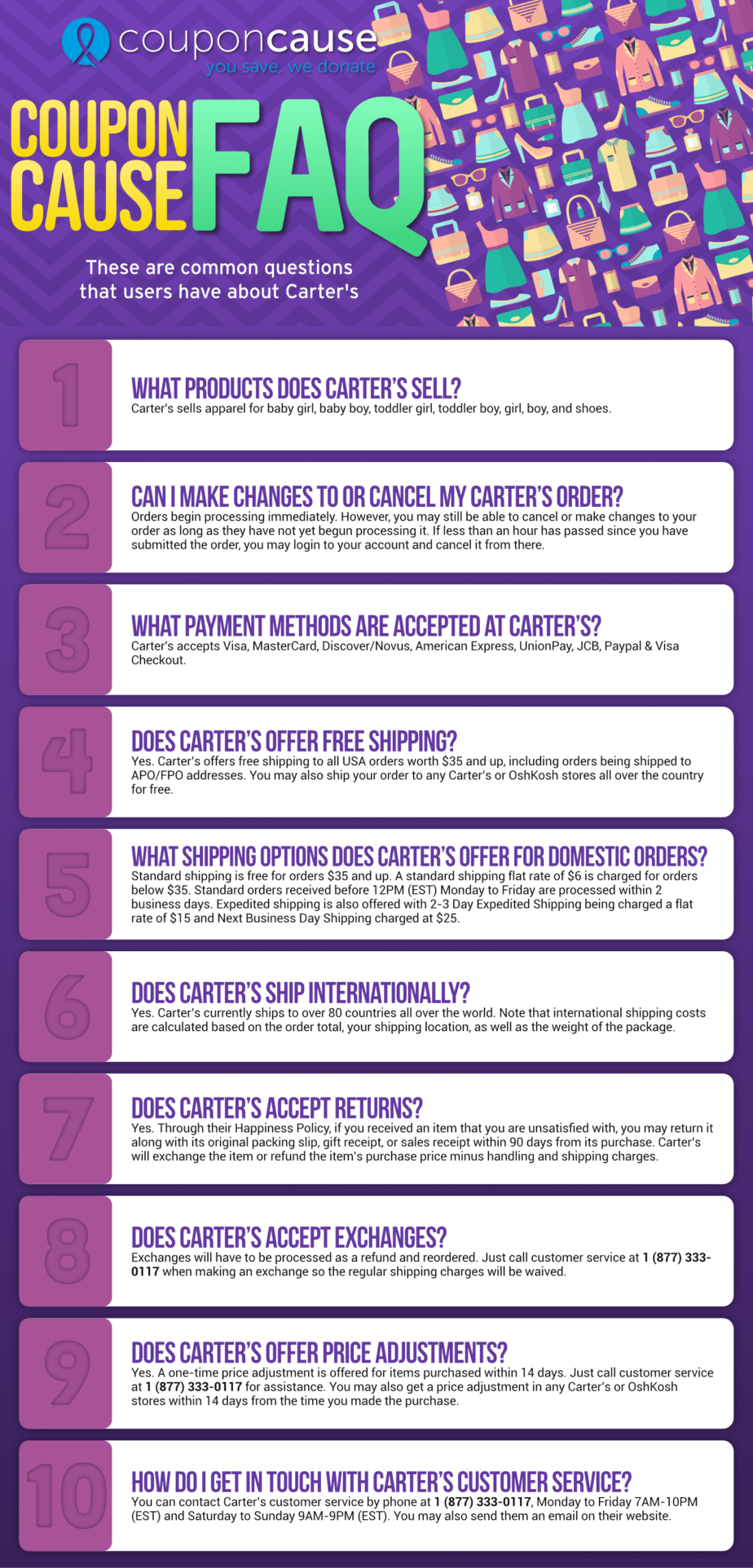 Carter’s Infographic Order Coupon Cause FAQ (C.C. FAQ)