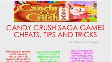 Candy Crush Games Cheats, Tips and Tricks