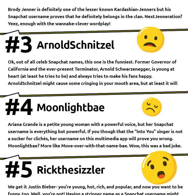 7 Cringe-Worthy Celebrity Snapchat Names