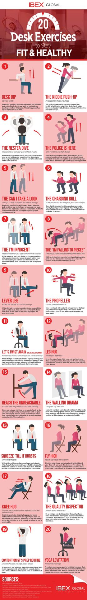 20 Desk Exercises to Stay Fit & Healthy