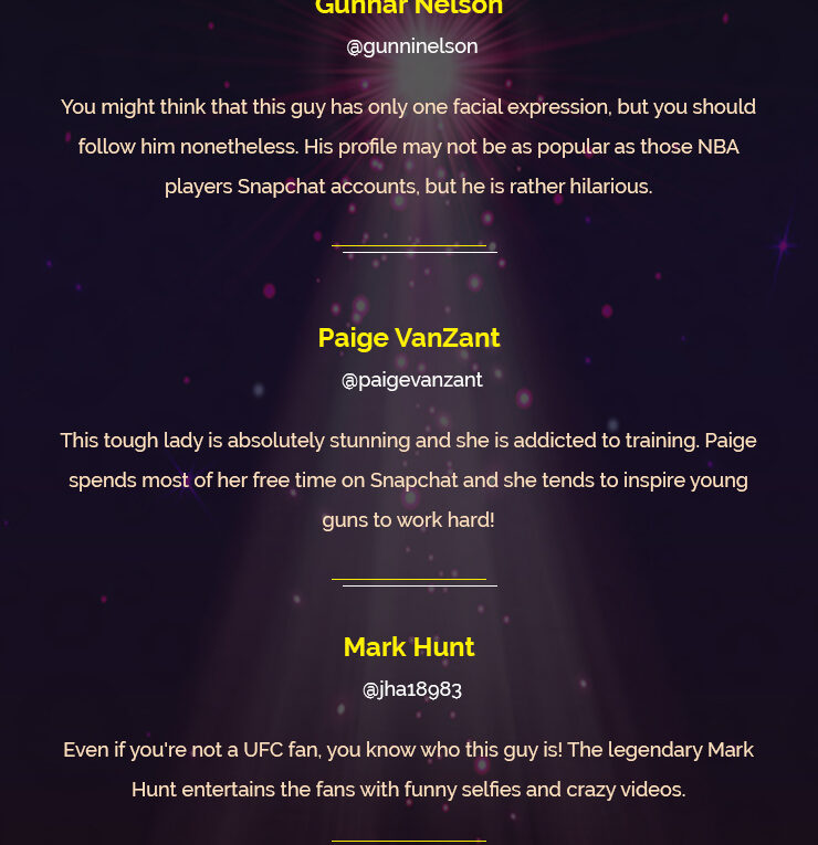 5 Professional UFC Fighters You Need To Follow On Snapchat