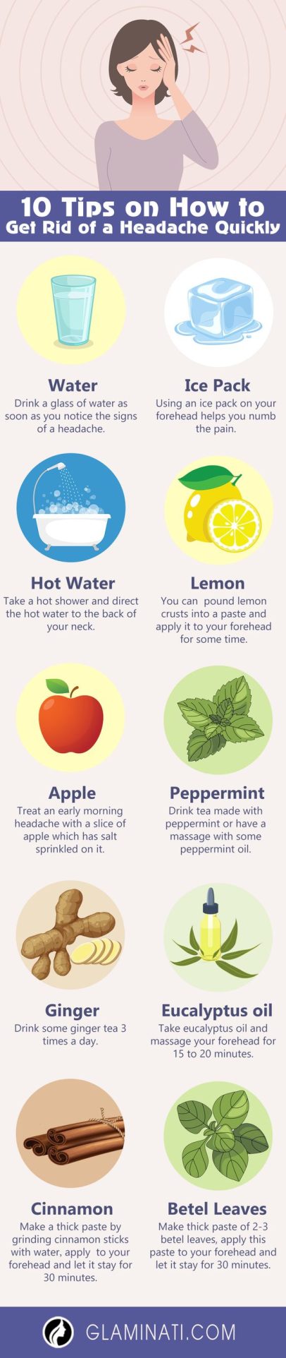 10 Tips On How To Get Rid Of A Headache Quickly – Infographic
