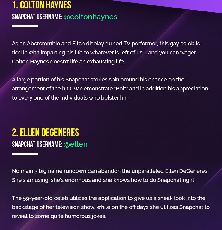 3 Gay Celebs You should Follow on Snapchat