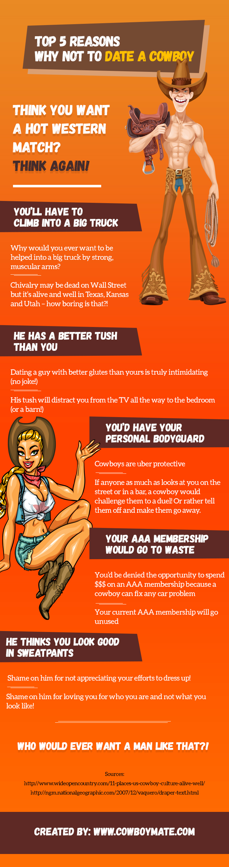 Top 5 Reasons Why NOT To Date A Cowboy