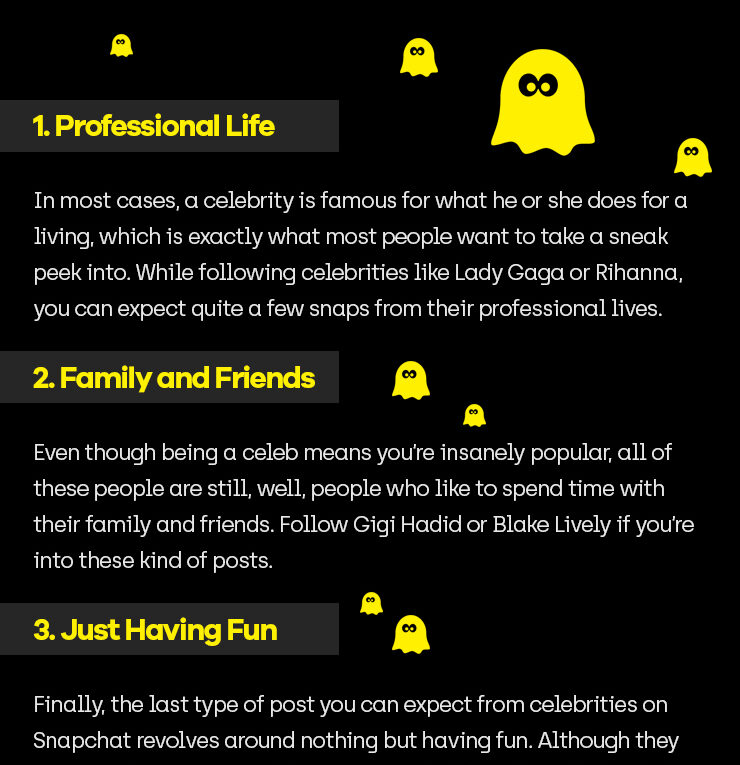 Top 3 Things You Can Find on Celebrity Snapchats