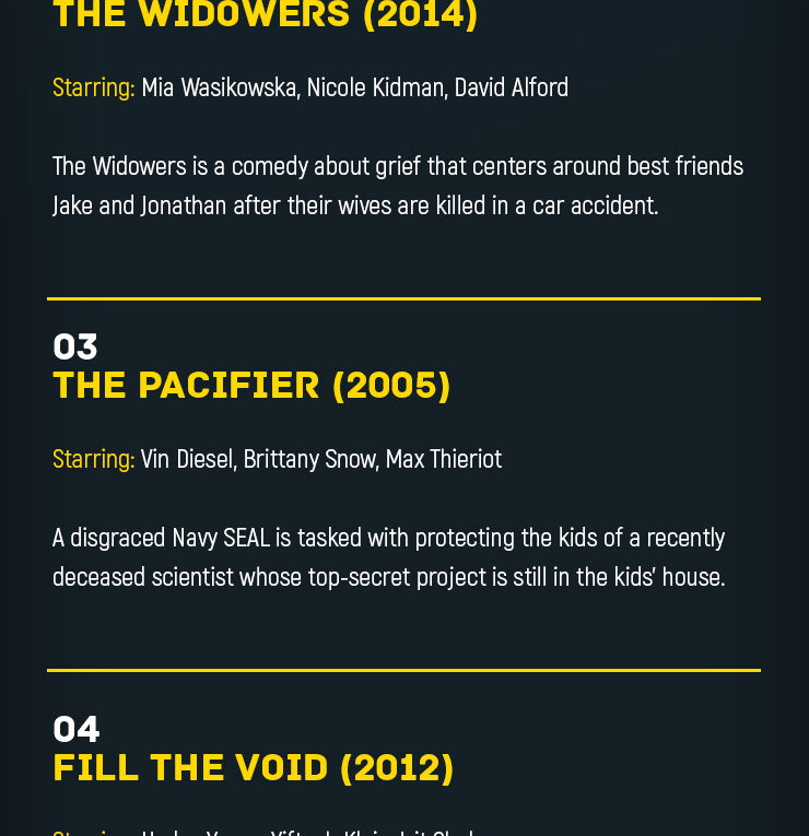 Top 5 RECENT Movies About Widowers