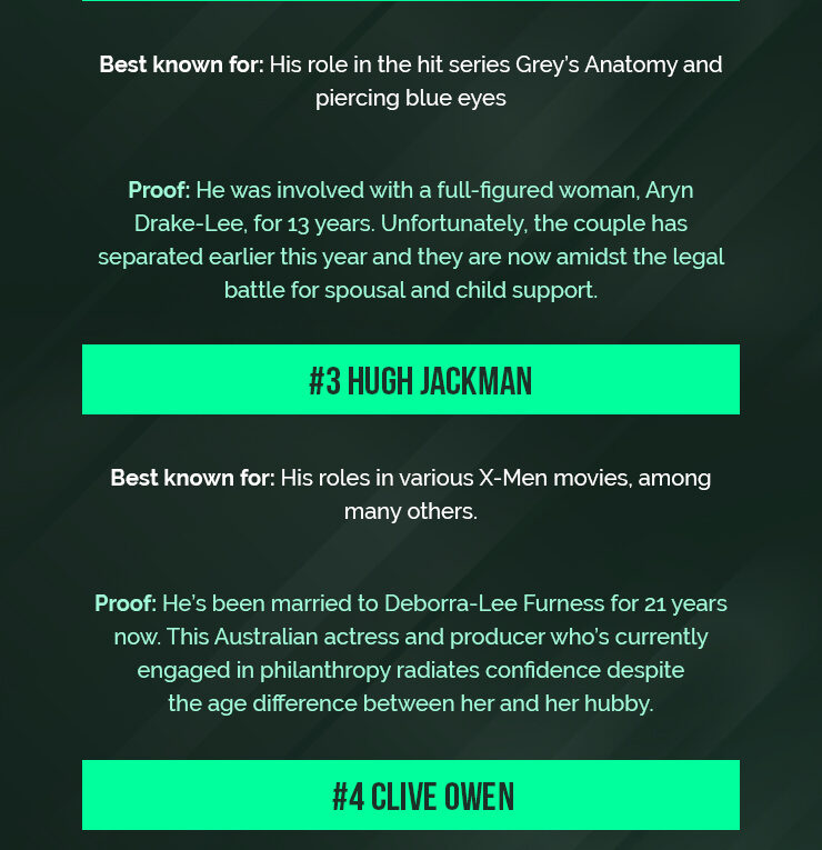 5 Male Celebrities who Love Curvy Women