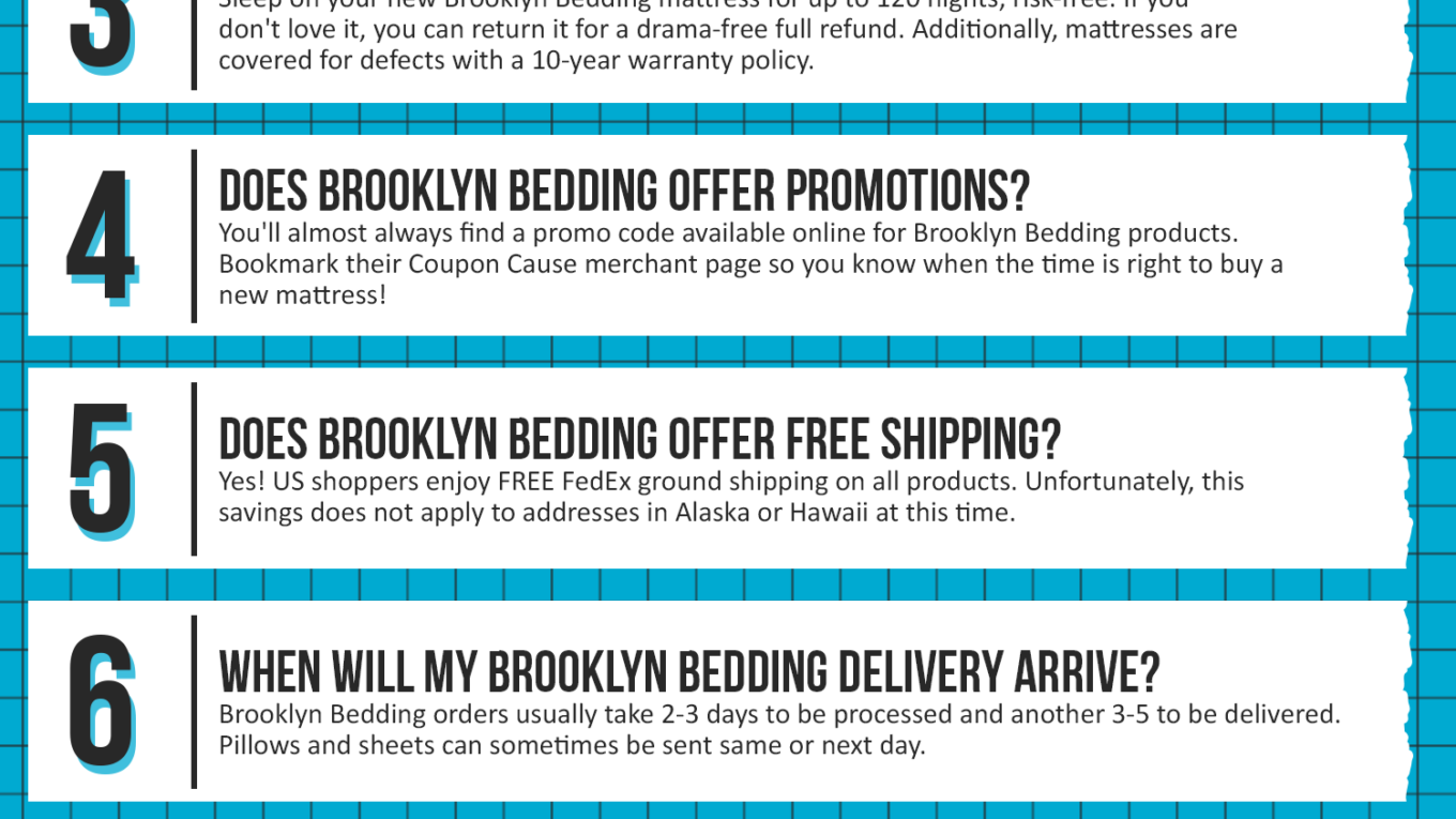 Brooklyn Bedding Coupon Cause FAQ (C.C. FAQ)