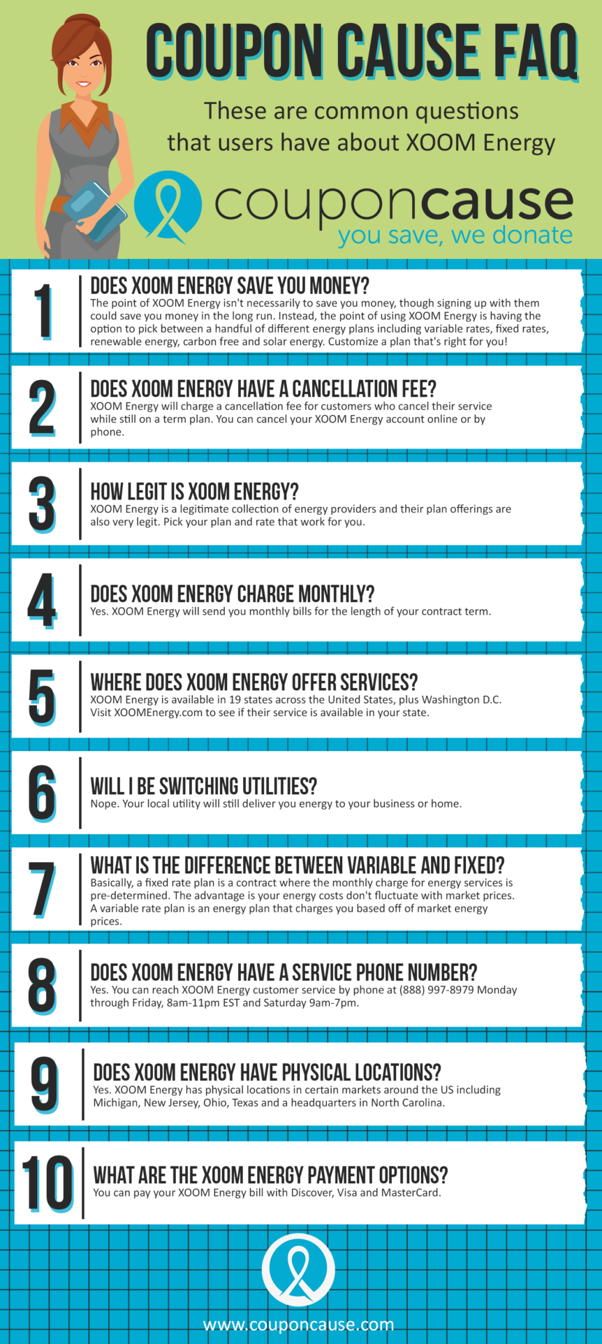 XOOM Energy Coupon Cause FAQ (C.C. FAQ)
