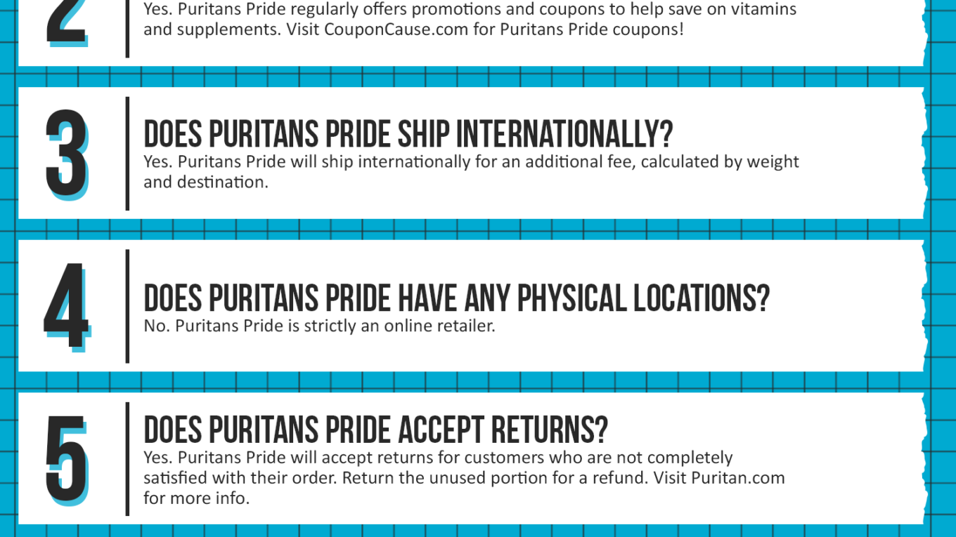 Puritans Pride Coupon Cause FAQ (C.C. FAQ)