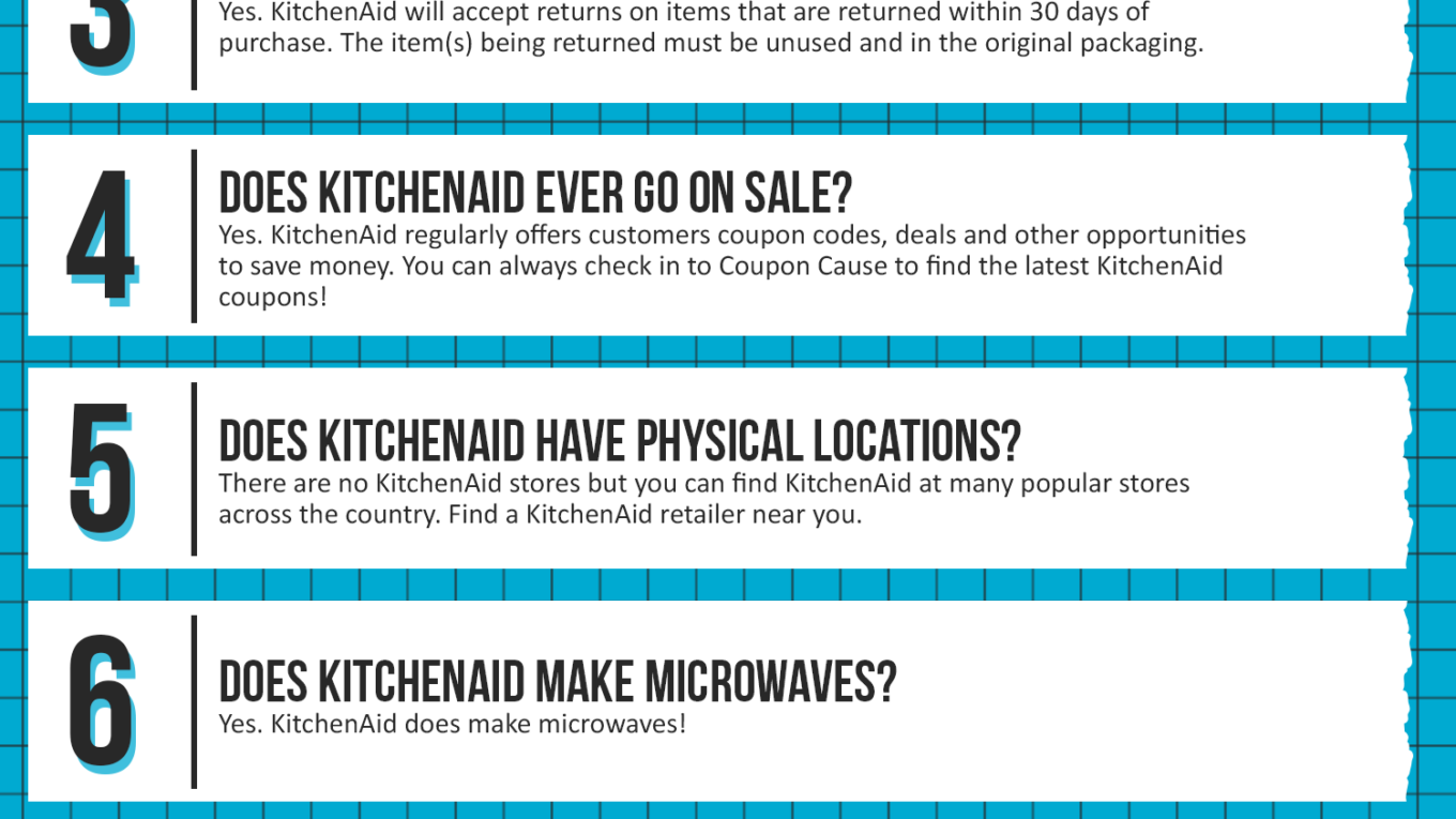 KitchenAid Coupon Cause FAQ (C.C. FAQ)