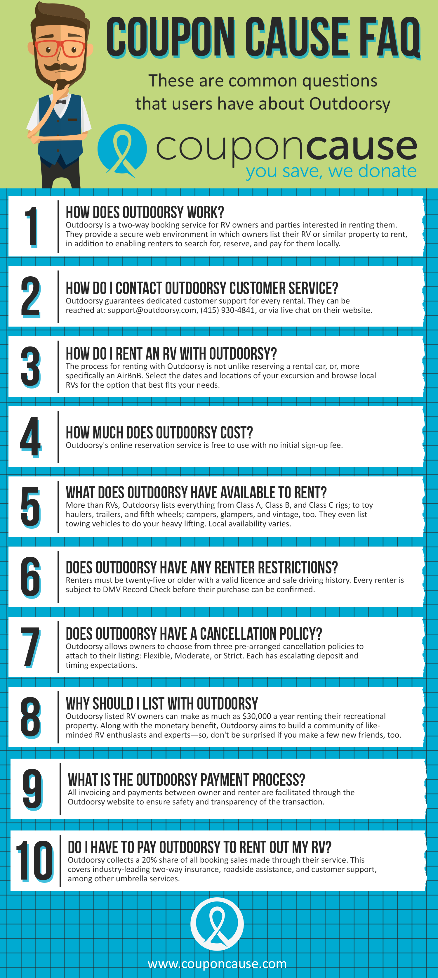 Outdoorsy Coupon Cause FAQ (C.C. FAQ)