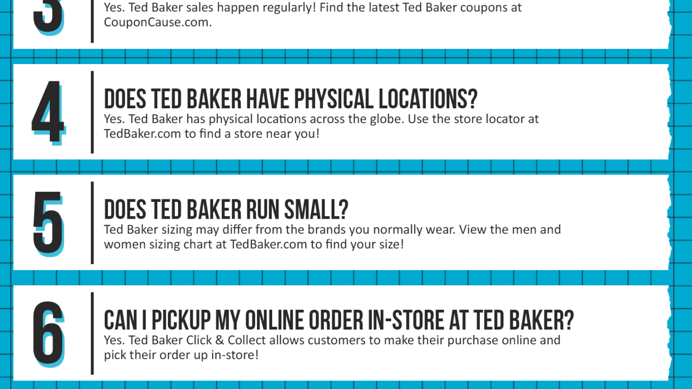 Ted Baker Coupon Cause FAQ (C.C. FAQ)