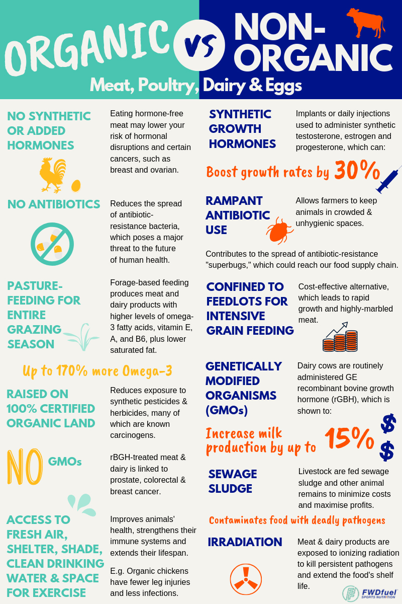 Organic vs Non Organic Meat, Poultry, Dairy, and Egg Farming