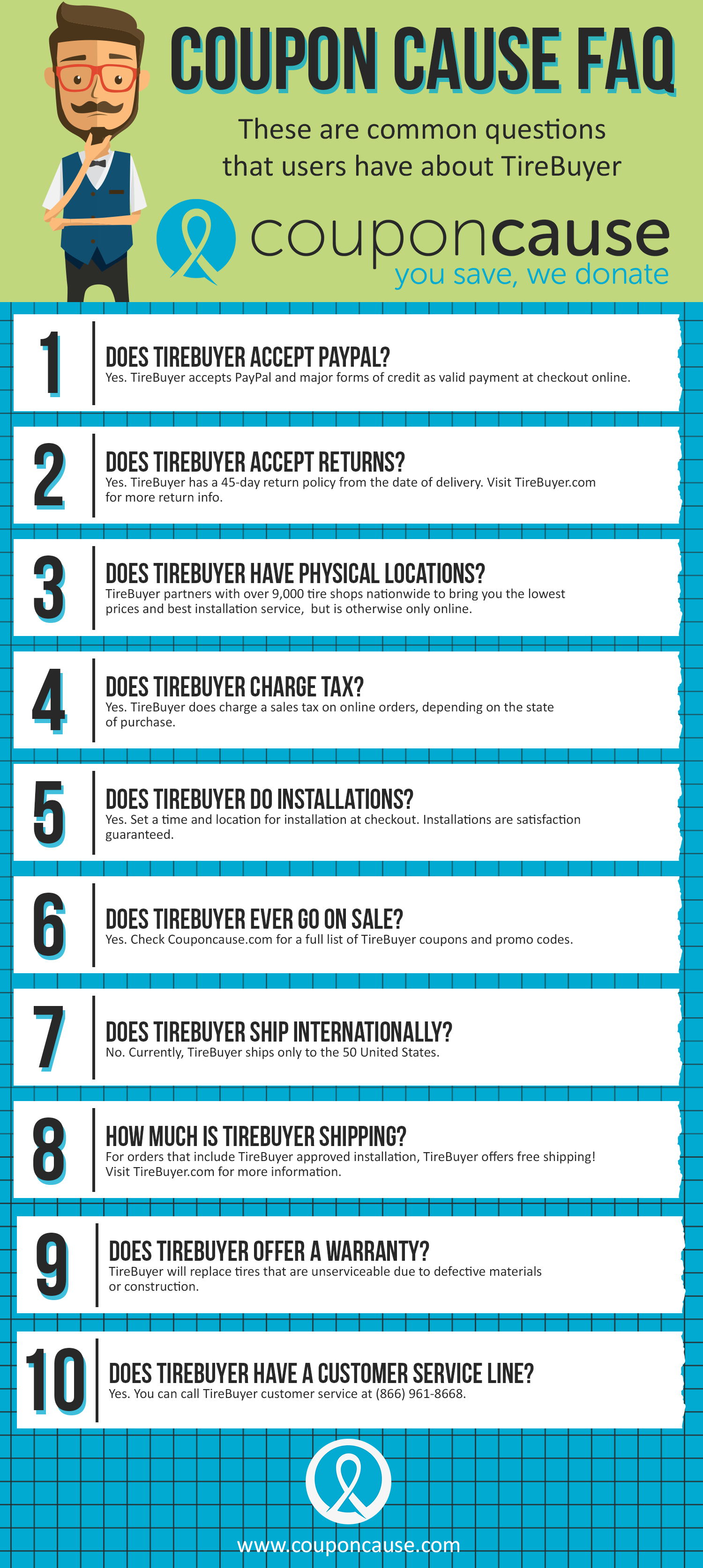 TireBuyer Coupon Cause FAQ (C.C. FAQ)