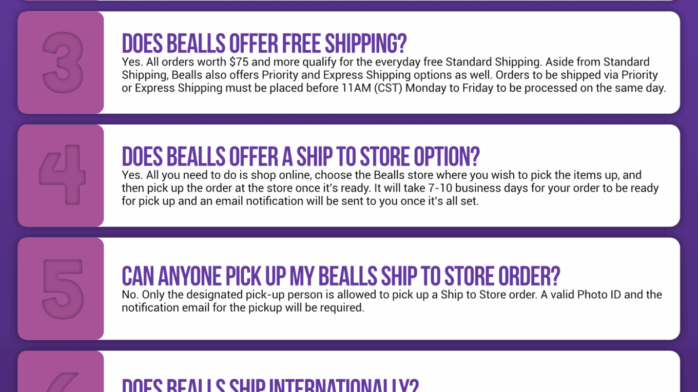 Bealls Infographic Order Coupon Cause FAQ (C.C. FAQ)
