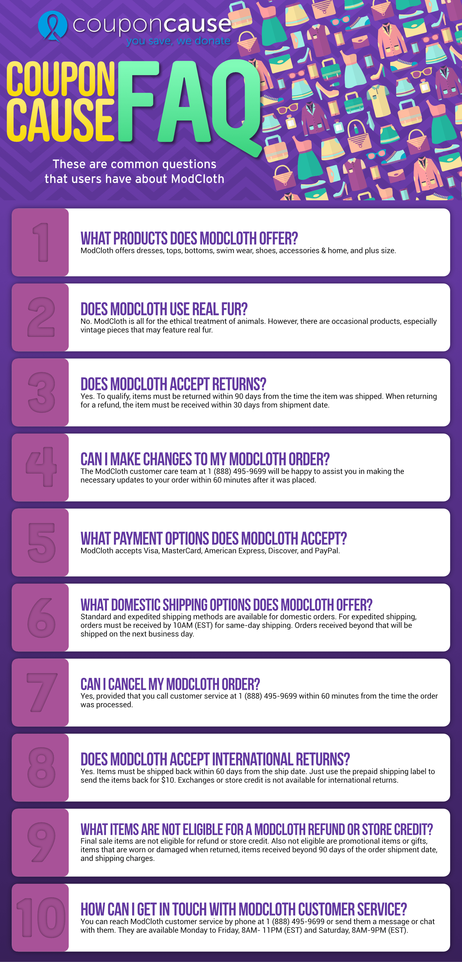 ModCloth Infographic Order Coupon Cause FAQ (C.C. FAQ)